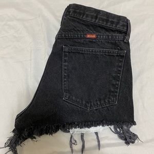 Black High-Rise Jean Shorts
